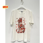 Carica l&#39;immagine nel visualizzatore di Gallery, T-Shirt &quot;gatto floreale&quot;

