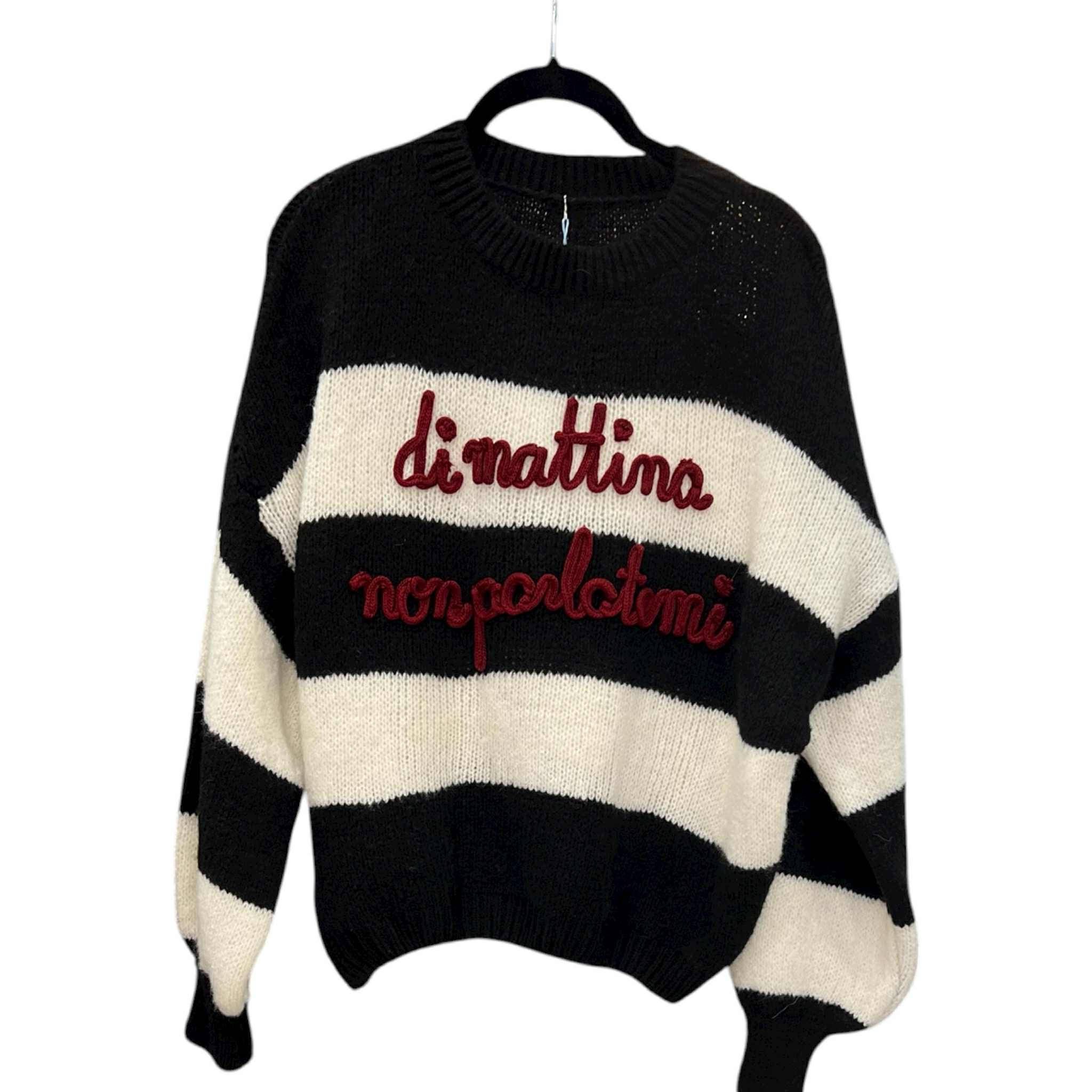 Maglione a righe "Di mattina non parlatemi"