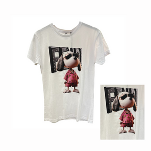 T-Shirt con stampe e strass