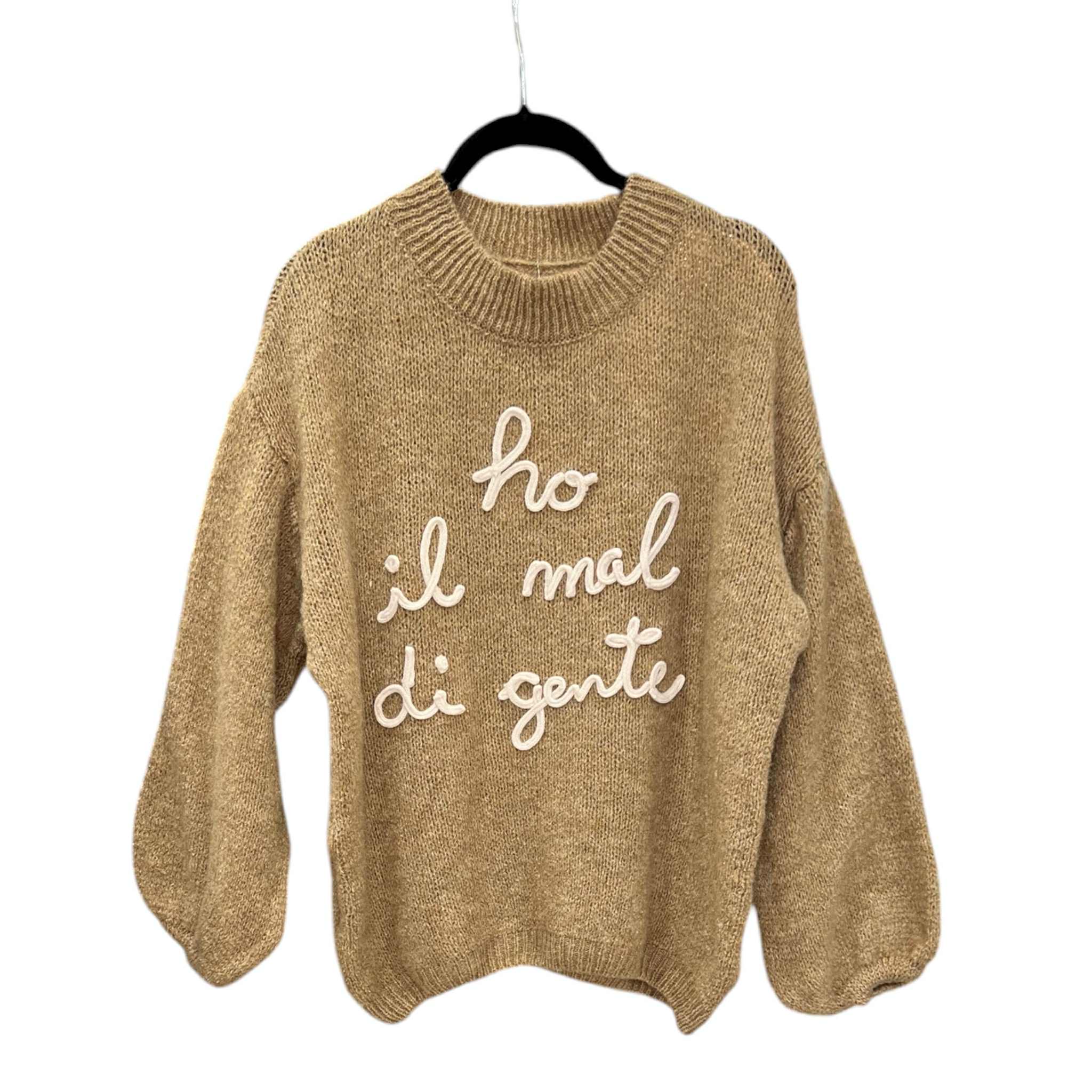 Maglione a tinta unita "Ho mal di gente"