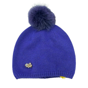 Cappello cuffia con pompon