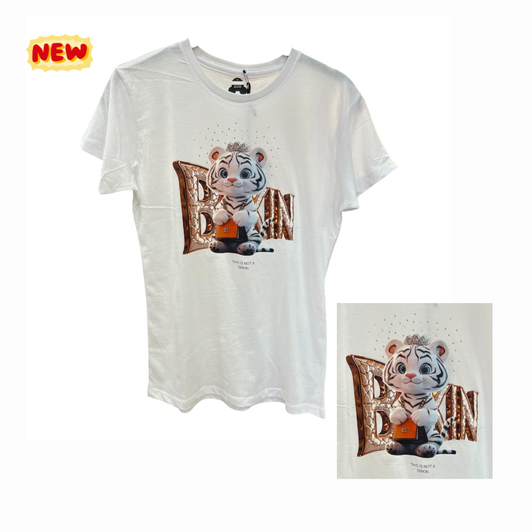 T-Shirt con stampe e strass