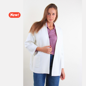 Cardigan con scollo a costine