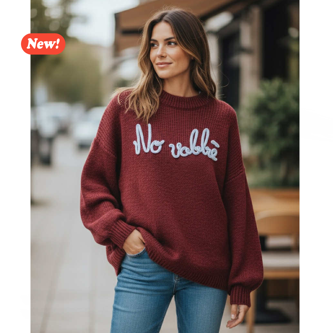 Maglione tinta unita "No vabbè"