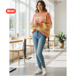 Carica l&#39;immagine nel visualizzatore di Gallery, Maglione a righe &quot;No vabbè&quot;
