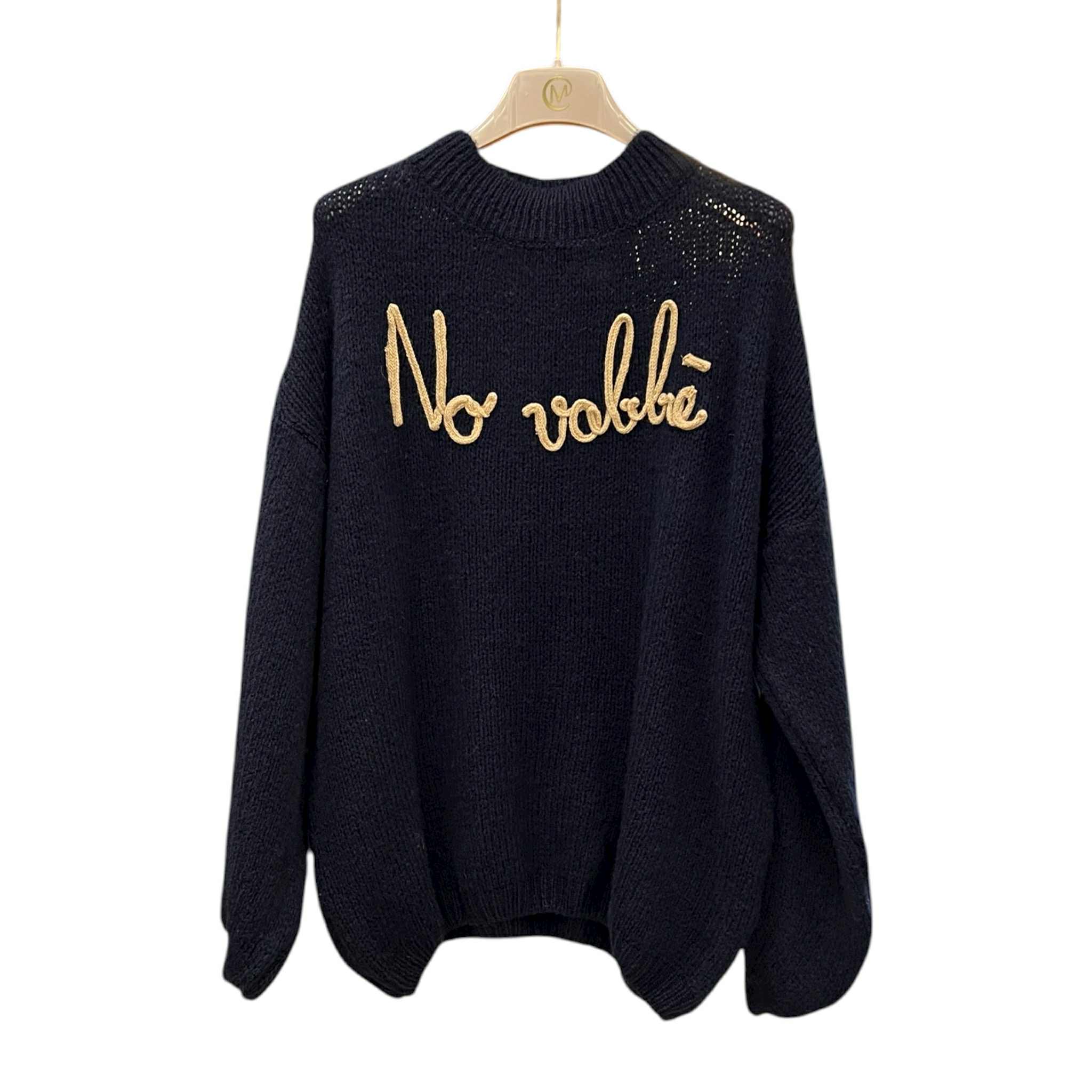 Maglione tinta unita "No vabbè"