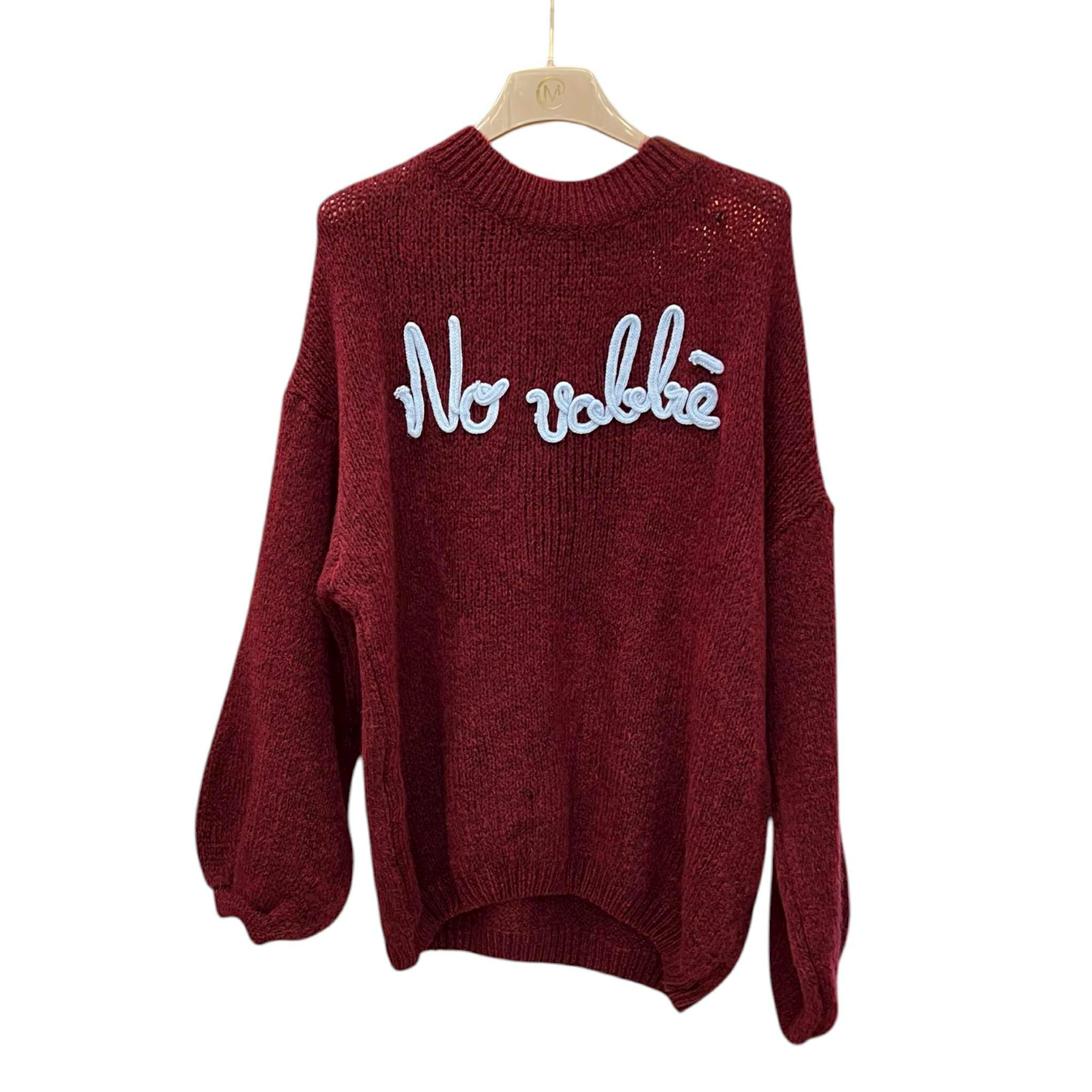 Maglione tinta unita "No vabbè"