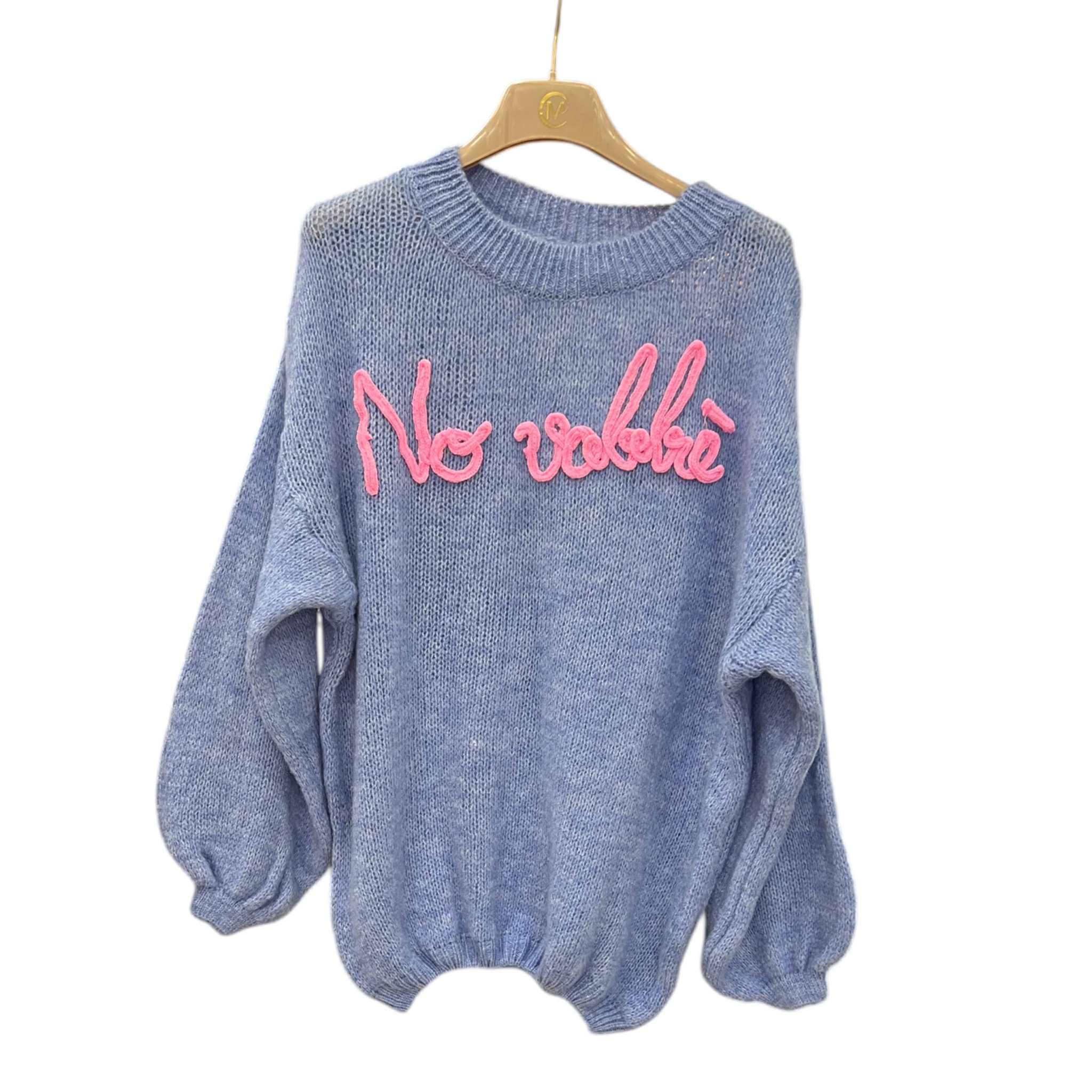 Maglione tinta unita "No vabbè"