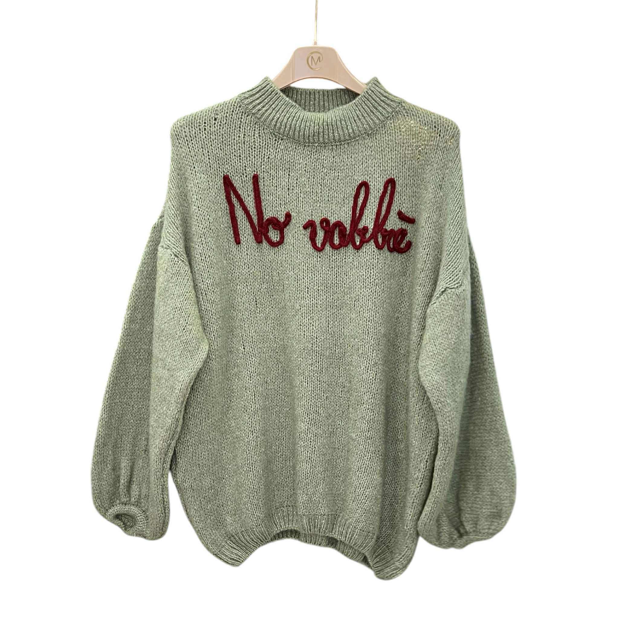 Maglione tinta unita "No vabbè"