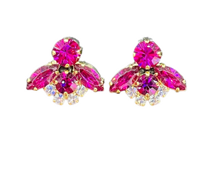 Orecchini strass fiore