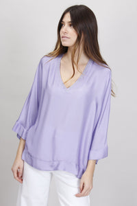 BLUSA DETTAGLI IN LUREX SCOLLO A V