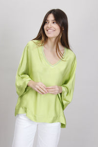 BLUSA DETTAGLI IN LUREX SCOLLO A V