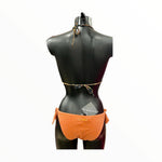 Load image into Gallery viewer, Bikini + pochette, fantasia &quot;Extra Gufo&quot;, collezioni Acquadicocco, dietro.
