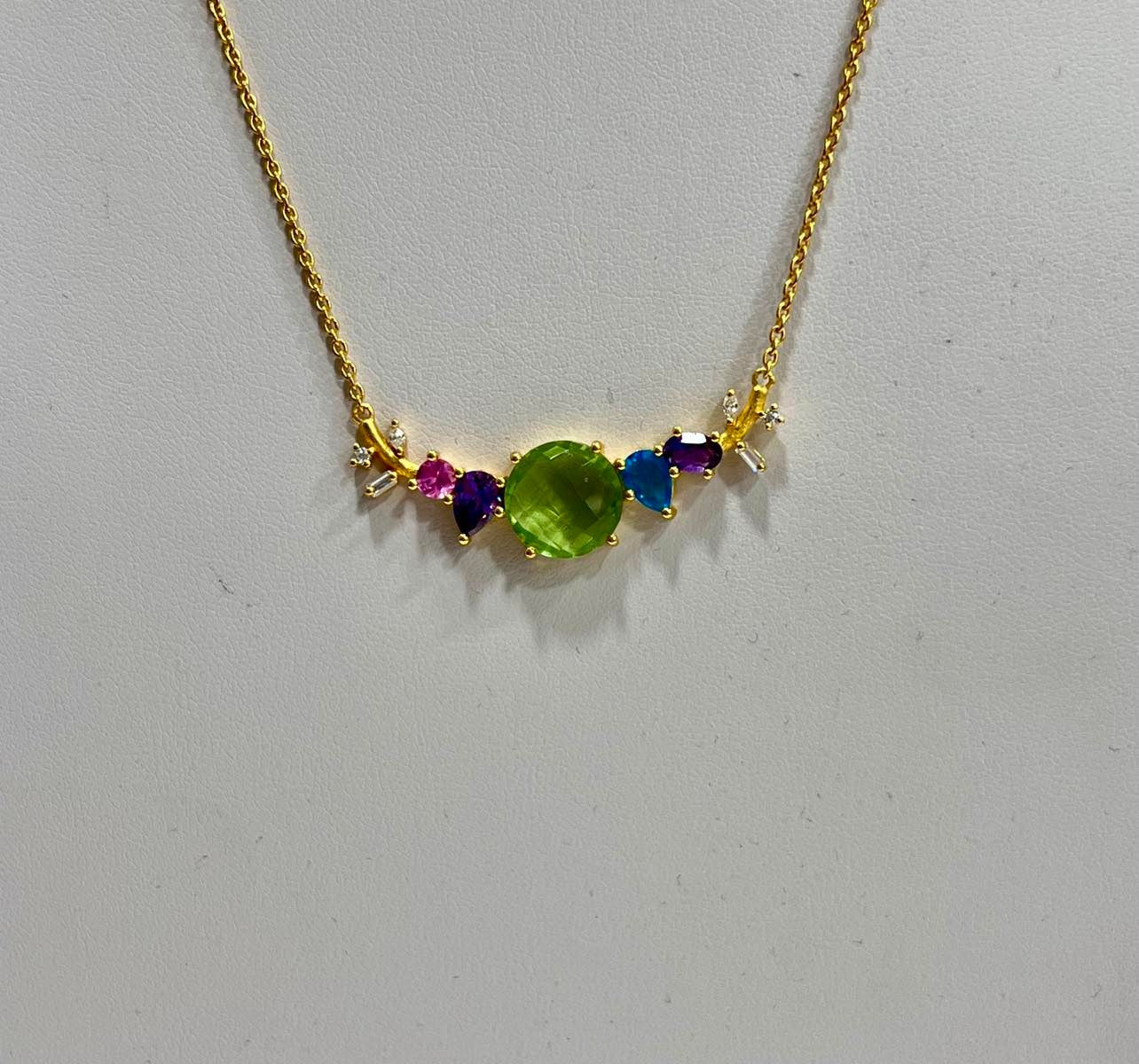 Collana ciondolo multicolor