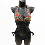 Load image into Gallery viewer, Bikini + pochette, fantasia &quot;Cerchio chic&quot;, collezioni Acquadicocco.
