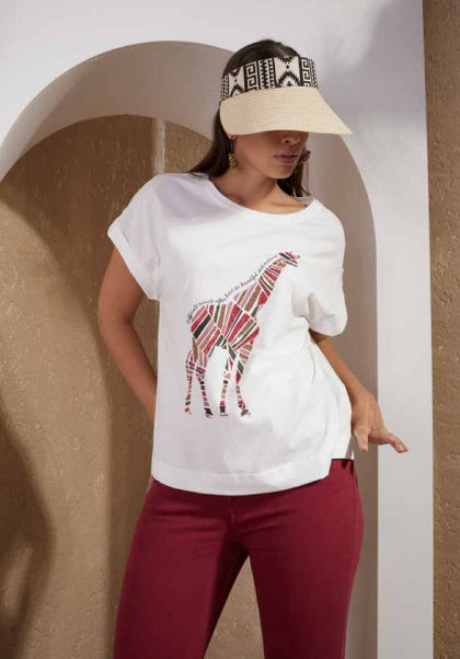 T-shirt stampa giraffa