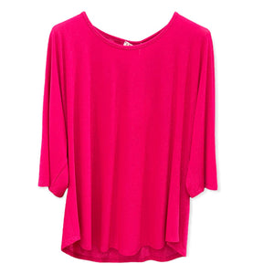 Maglia effetto lurex, color fucsia. 